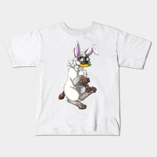 Bobtail BunnyCat: Chocolate Lynx Point (White) Kids T-Shirt